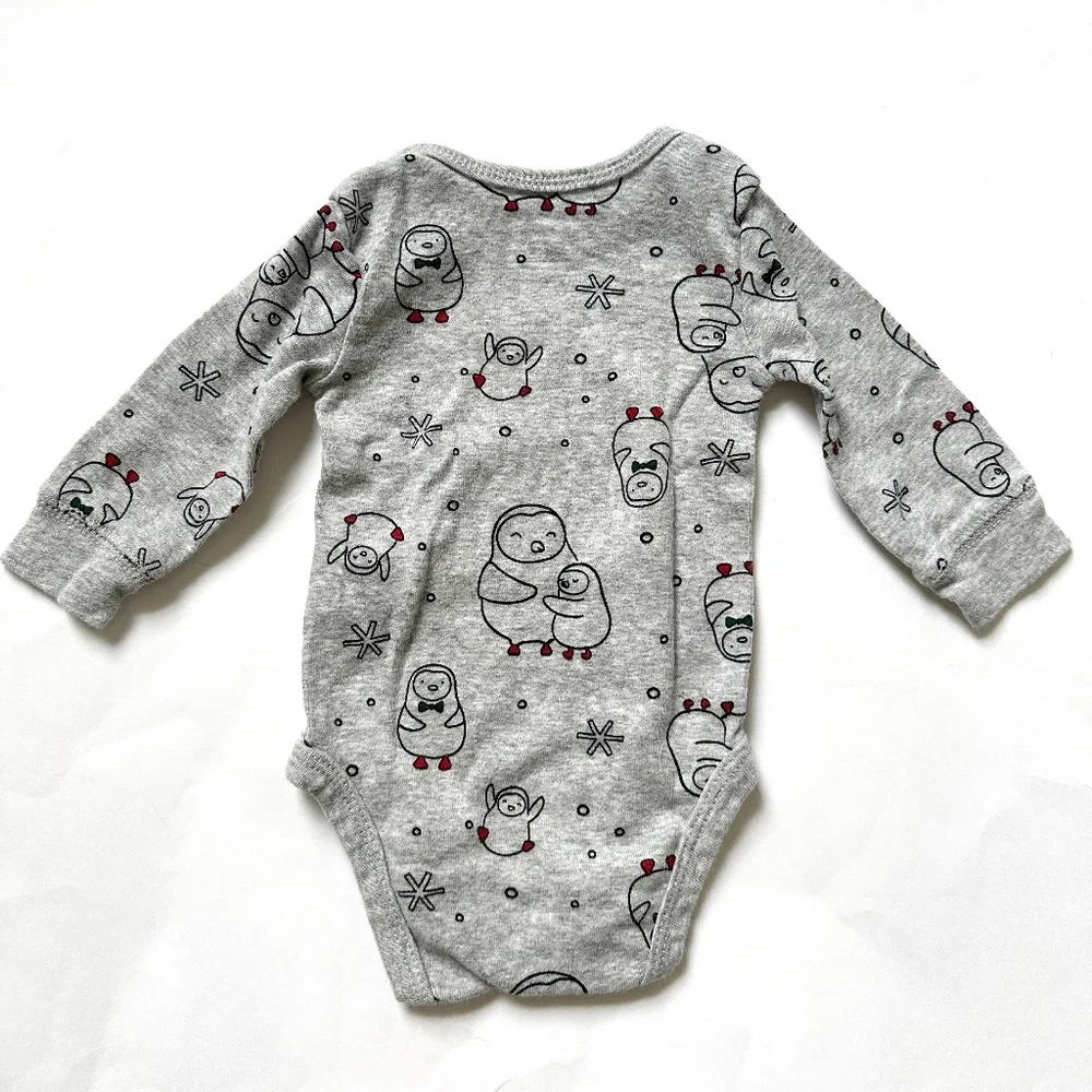 Carter's Christmas Long Sleeve Onesies Bundle 4 Winter Size 3M